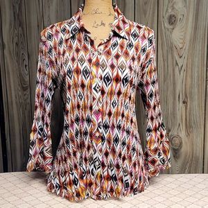 Essentials by Milano Women's Multi-Print Blouse Size L